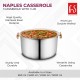 FNS Naples Stainless Steel Double Wall Insulated Designer Casserole with Lid | BPA Free | Ideal for Curry Rice Chappati | Easy to Carry | Easy to Store (1600 ml)