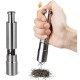 FnS Pigeon Premium Stainless Steel 2 in 1 Salt and Pepper Grinder, Original Pump & Grind Refillable, Modern Thumb Press Grinder