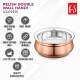 FnS Relish Stainless Steel Copper Finish Double Wall Handi with Glass Lid - 500ml (Medium)