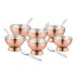 FNS Savory 6 Bowls and 6 Spoons Set for Ice Cream/Pudding/Dessert- Stainless Steel Bowls Set with Spoon |Food Grade Safe | Fancy Serving Bowls for Snacks -Rose Gold