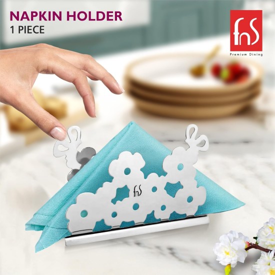 FnS Tulip Decorative Flower Napkin Holder for Dining Table - Fancy Tissue Paper Holder for Office Desk