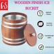 FnS Wooden Finish Food Safe Stainless Steel Ice Bucket for Home & Bar (1 Wooden Ice Bucket)