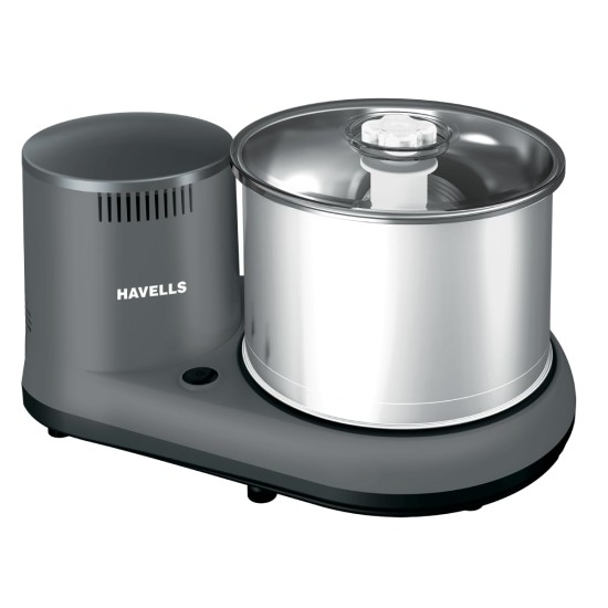 Havells Alai Plus 2 Ltr Wet Grinder with Food Grade Stainless Steel Drum, 2N Grinding Stones, Coconut Scrapper, Atta Kneader Blade, 150W Motor, ABS Body, 1440 RPM| 2Yr Manufacturer Warranty