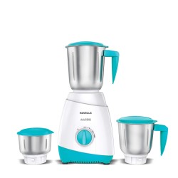 Havells Aspro Plus 500W White & Light Blue Mixer Grinder With 3 Jars