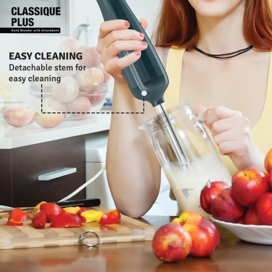 Havells Classique Plus Hand Blender with Attachment 300 watts Motor & 2 Year Warranty, Cyan