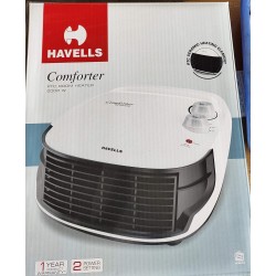 Havells Comforter Room Heater 2000 Watt with Overheat Protection, Adjustable Thermostat Control Knob &Adjustable Vent for Air Delivery (White and Black)