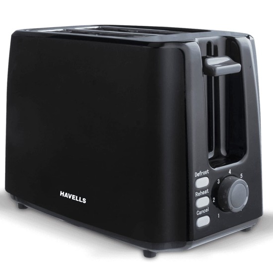 Havells Crisp Plus 750 Watts Pop up Toaster (Black)