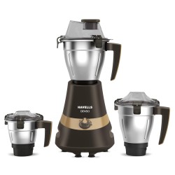 Havells Denso Heavy Duty 900 Watts 3 Jar Mixer Grinder | Ball Bearing Copper Motor | Large Break Resistant Alluminium Collar Jars with Flow Breaker | 2Yr Product & 5Yr Motor Manufacturer Warranty