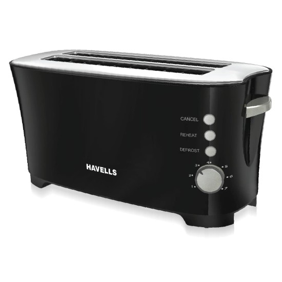 Havells Feasto 4S Pop Toaster - 1350 Watts (Black_Free Size)