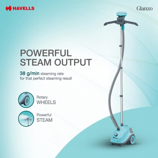 Havells Glanzo Garment Steamer 1650 Watts (Blue And Grey)