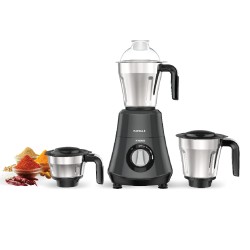 Havells Hydro 750 watt Mixer Grinder with 3 Wider mouth Stainless Steel Jar, Hands Free operation , GREY