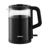 Havells MARINO Low Noise Glass Electric Kettle 1L|1200W Borosilicate Glass inner & Cool Touch Outer Body| Detachable LID|304 Rust Resistant SS Base|2 Yr Manufacturer Warranty (Black)