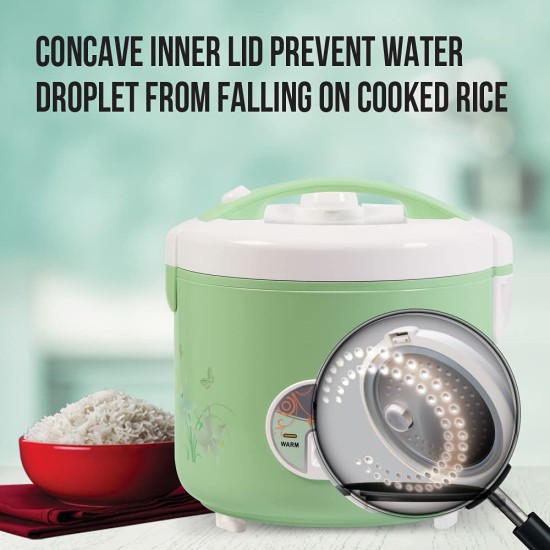 Havells Max Cook Dlx Cl 2.8 Ltr Rice Cooker, 2.8 Liter, Light Green