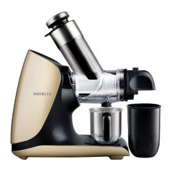 Havells Nutri Art Slow Juicer 200W|Larger Feeding Tube|Ceramic Auger|Lowest Speed 70 RPM|Pulp Controller|Reverse Button|Quick and Easy Cleaning|Lowest Noise|2Yr Warranty, 200 Watt - 200 Watts