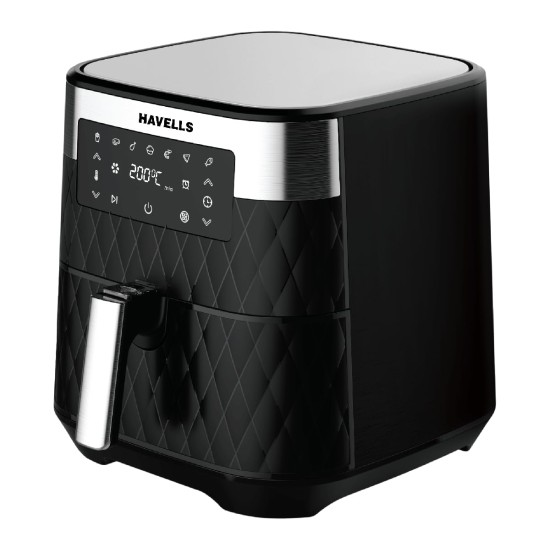 Havells Air Fryer Prolife LUXURIA with 5.5L Capacity | Digital Touch Panel | Auto On/Off | 60 Min Timer | Up to 200'c temperature control | 1700 Watt & 2 year warranty | Black