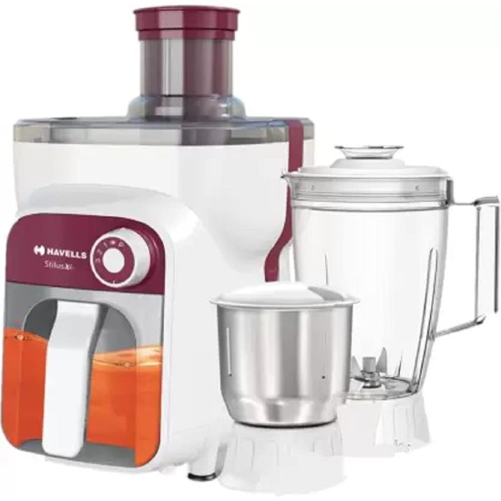 Havells Stilus Xl 3 Jar 500 Watts Juicer Mixer Grinder (3 Jars, Burgundy)