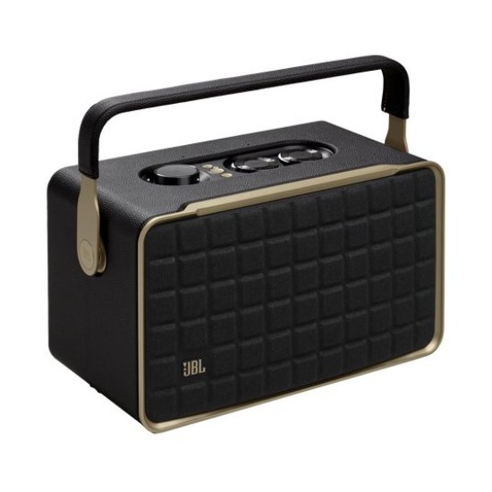 JBL Authentics 300, Portable Smart Home Wifi Speaker & Music Streaming,Upto 8Hrs Playtime, Voice Assist & Bluetooth Connectivity,Automatic Calibration,Compatible with Google Home & Alexa, Retro Design