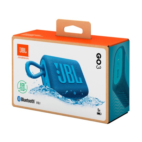 JBL Go 3 Eco: Portable Speaker with Bluetooth, Built-in Battery, Waterproof and Dustproof Feature