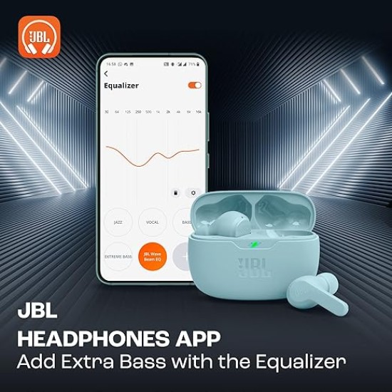 JBL Wave Beam in-Ear Wireless Earbuds (TWS) with Mic,32 Hours Battery&Quick Charge,Ip54 Water&Dust Resistance,Google Fastpair