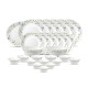 La Opala Diva, Classique Collection, Opal Glass Dinner Set 27 pcs, Morning Glory, White