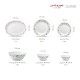 La Opala Diva, Classique Collection, Opal Glass Dinner Set 27 pcs, Twilight Bouquet, White, Standard