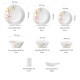 La Opala, Novo Collection, Opal Glass Dinner Set 46pcs, Autumn Flower, White