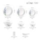 La Opala Novo Collection Opal Glass Crockery | for Family of 8 | Dinner Set 46 pcs English Lavender | Plates & Bowls for Dining | Microwave Safe | 100% Vegetarian | Extra Strong | Light & White