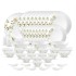 La Opala Novo Collection Opal Glass Crockery | for Family of 8 | Dinner Set 46 pcs Vivid Greens | Plates & Bowls for Dining | Microwave Safe | 100% Vegetarian | Extra Strong | Light & White