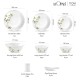 La Opala Novo Collection Opal Glass Crockery | for Family of 8 | Dinner Set 46 pcs Vivid Greens | Plates & Bowls for Dining | Microwave Safe | 100% Vegetarian | Extra Strong | Light & White