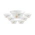 La Opala Novo Collection Opal Glass Crockery | Gift Set of 7 | Pudding Set 7 pcs Autumn Flower | Bowls for Desserts & Gifting | Microwave Safe | 100% Vegetarian | Extra Strong | Light & White