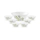 La Opala Novo Collection Opal Glass Crockery | Gift Set of 7 | Pudding Set 7 pcs Lush Greens | bowls for desserts & gifting | Microwave Safe | 100% Vegetarian | Extra Strong | Light & White