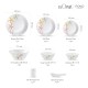 La Opala, Novo Collection, Opal Glass Dinner Set 35 pcs, Autumn Flower, White