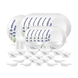 La Opala, Novo Collection, Opal Glass Dinner Set 35 pcs, English Lavender, White