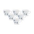 La Opala, Novo Collection Opal Glass Crockery | Cup Lily, Set of 6 | Blue Orchids, 150 ml | for Tea & Coffee | Microwave Safe | 100% Vegetarian | Toughened Extra Strong | Super Light | Super White