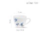 La Opala, Novo Collection Opal Glass Crockery | Cup Lily, Set of 6 | Blue Orchids, 150 ml | for Tea & Coffee | Microwave Safe | 100% Vegetarian | Toughened Extra Strong | Super Light | Super White