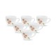 La Opala, Novo Collection Opal Glass Crockery | Cup Lily, Set of 6 | Coral Charm, 150 ml | for Tea & Coffee | Microwave Safe | 100% Vegetarian | Toughened Extra Strong | Super Light | Super White