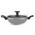 MILTON Pro cook Black Pearl Aluminium Induction Kadhai, 24 cm /2.8 L, Grey | 1 Years Warranty