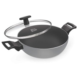 MILTON Pro cook Black Pearl Aluminium Induction Kadhai, 24 cm /2.8 L, Grey | 1 Years Warranty