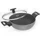 MILTON Pro cook Black Pearl Aluminium Induction Kadhai, 24 cm /2.8 L, Grey | 1 Years Warranty