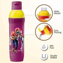 Milton Kool Active 900 Thermoware Plastic Water Bottle, 745ml, Purple