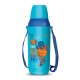 Milton Kool Kid 650 Plastic Insulated Water Bottle with Belt & Straw, 600 ml, Light Blue | PU Insulated | BPA Free | Easy to Carry | Leak Proof