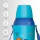 Milton Kool Kid 650 Plastic Insulated Water Bottle with Belt & Straw, 600 ml, Light Blue | PU Insulated | BPA Free | Easy to Carry | Leak Proof