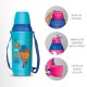 Milton Kool Kid 650 Plastic Insulated Water Bottle with Belt & Straw, 600 ml, Light Blue | PU Insulated | BPA Free | Easy to Carry | Leak Proof