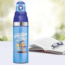 MILTON Kool Stunner 900 Insulated School Kids Bottle with Inner Steel, 660 ml, Blue