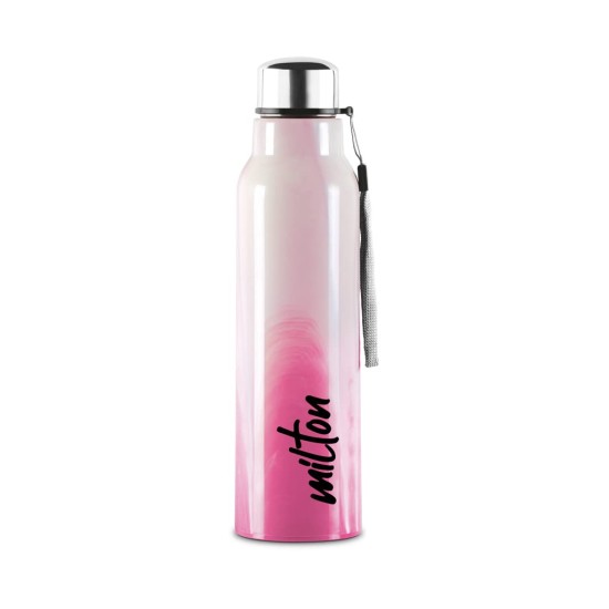 Milton Steel Marble 900 Leak Proof, Hot and Cold, Wide Mouth & Easy to Open Insulated Inner Steel Outer Plastic Water Bottle, 630 ml, Pink, School | Office | Travel Bottle