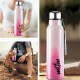 Milton Steel Marble 900 Leak Proof, Hot and Cold, Wide Mouth & Easy to Open Insulated Inner Steel Outer Plastic Water Bottle, 630 ml, Pink, School | Office | Travel Bottle