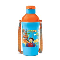 Milton Steel Slim 400 Insulated Inner Steel Hot or Cold Water Bottle for Kids, 400 ml, Blue