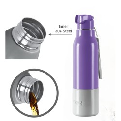  Milton Steel Sprint 900 Insulated Inner Stainless Steel Water Bottle, 630 ml, Purple | Hot or Cold | Easy Grip | Leak Proof | School | Office | Gym | Hiking | Treking | Travel Bottle