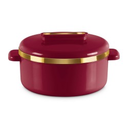 MILTON Curve 1500 Inner Stainless Steel Casserole, 1300 ml, Maroon | BPA Free | Food Grade | Easy to Carry | Easy to Store | Chapati | Roti | Curd Maker