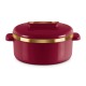 MILTON Curve 1500 Inner Stainless Steel Casserole, 1300 ml, Maroon | BPA Free | Food Grade | Easy to Carry | Easy to Store | Chapati | Roti | Curd Maker